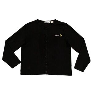 Sprint Cintas Cardigan Women’s Size L Black Knit Button Down Employee Sweater